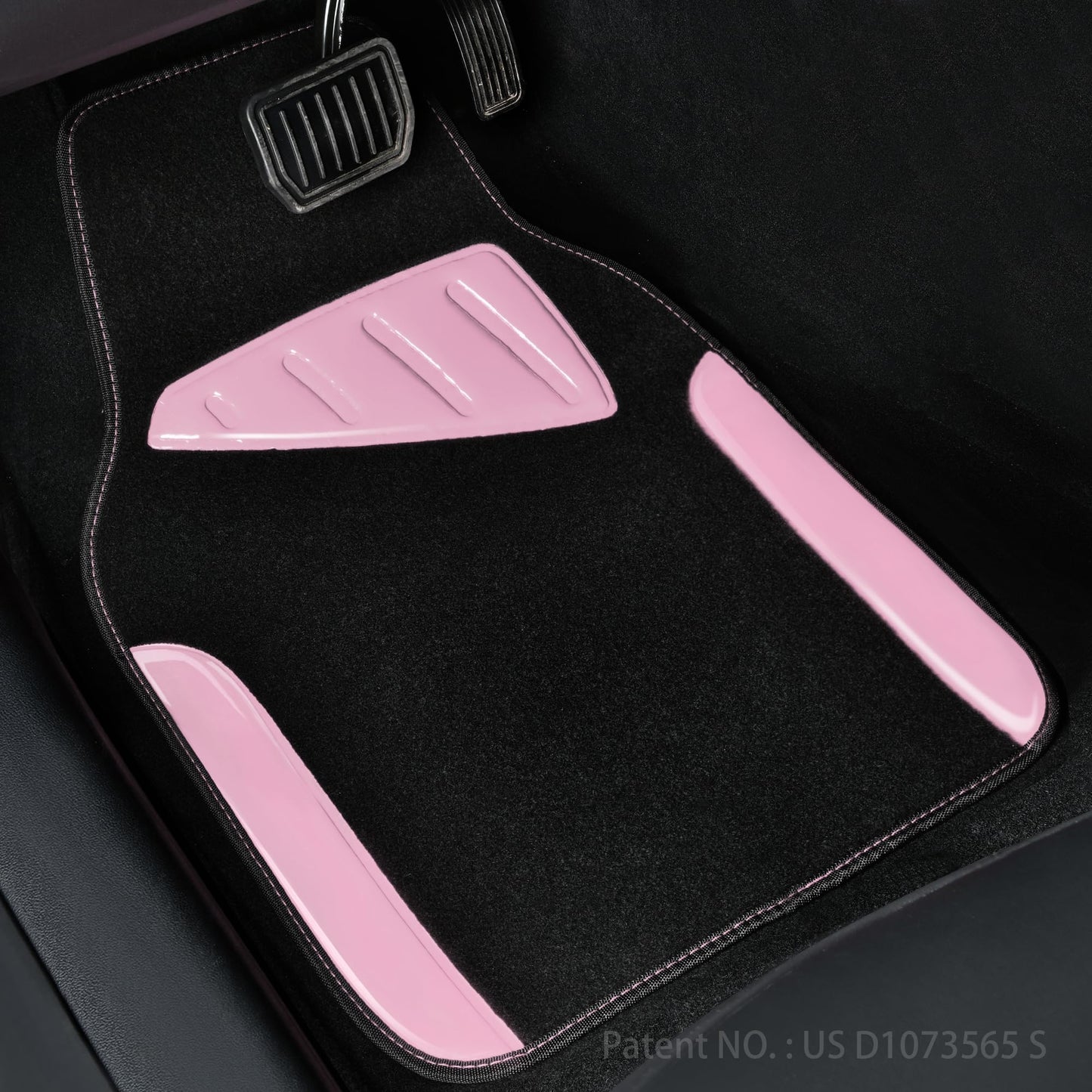 CAR PASS Waterproof Universal Fit Car Floor Mats, Faux Leather Car Carpet Mats, Black Car Mats with Anti-Slip Nibbs Backing & Driver Heel Pad Fit for SUV,Vans,sedans, Trucks,Set of 4pcs(All Black)