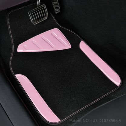 CAR PASS Waterproof Universal Fit Car Floor Mats, Faux Leather Car Carpet Mats, Black Car Mats with Anti-Slip Nibbs Backing & Driver Heel Pad Fit for SUV,Vans,sedans, Trucks,Set of 4pcs(All Black)