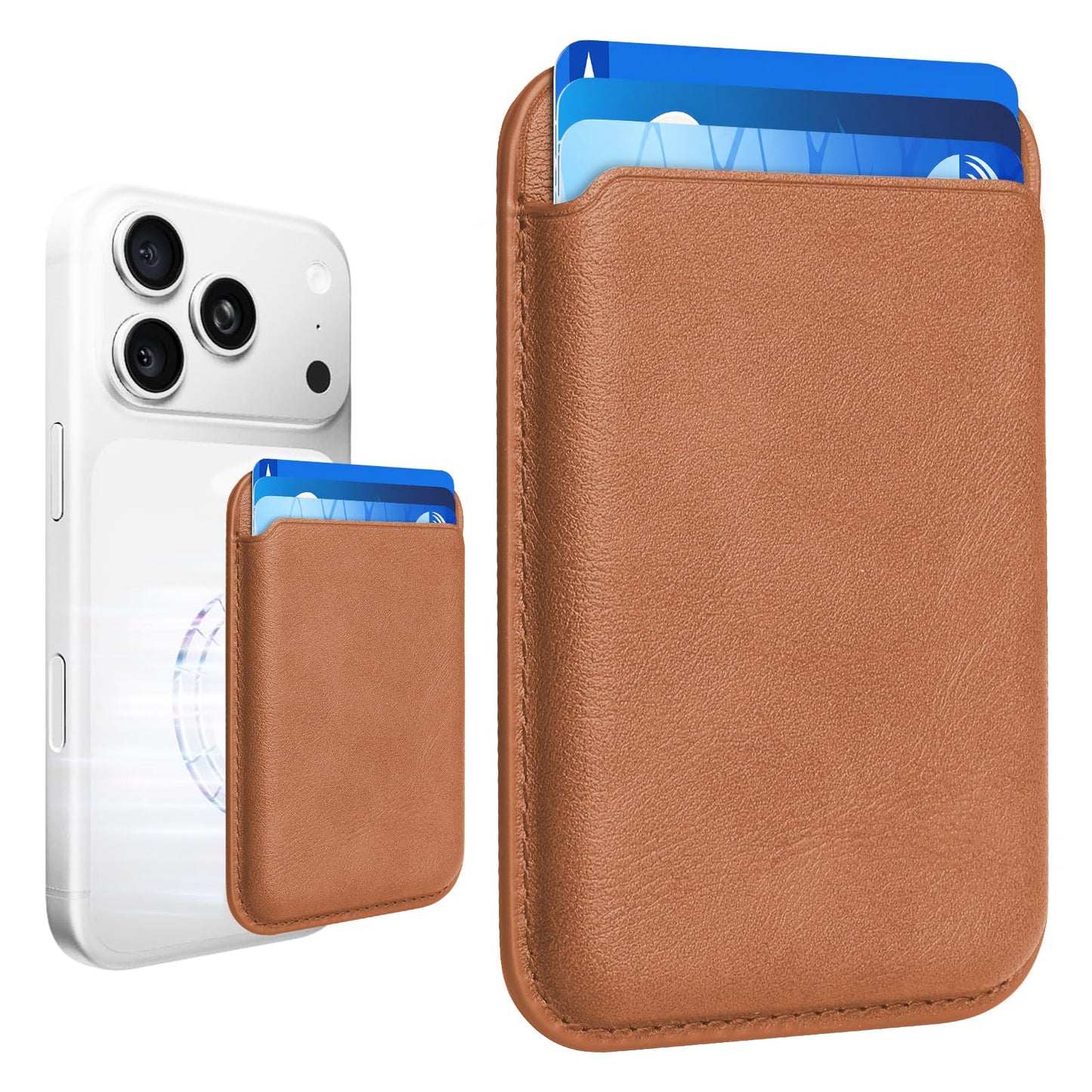 Magnetic Wallet Cell Phone Card Holder for Phone Case with Mag-Safe