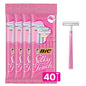 BIC Silky Touch Women's Disposable Razors, With 2 Blades, Pretty Pastel Razor Handles, 10 Count Pack of Shaving Razors