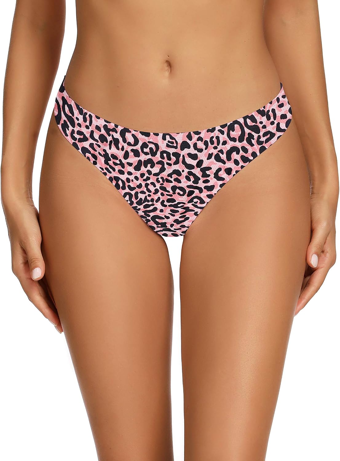 voenxe Seamless Women Underwear Thongs,No Show Ladies Workout Thong,5 Pack