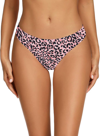 voenxe Seamless Women Underwear Thongs,No Show Ladies Workout Thong,5 Pack