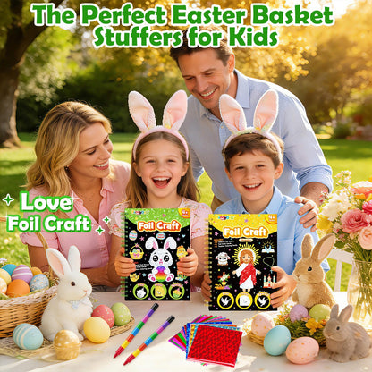 FUNNYB&G Foil Art Craft Kit for Kids, Sparkly Birthday Gift Toy for Boys