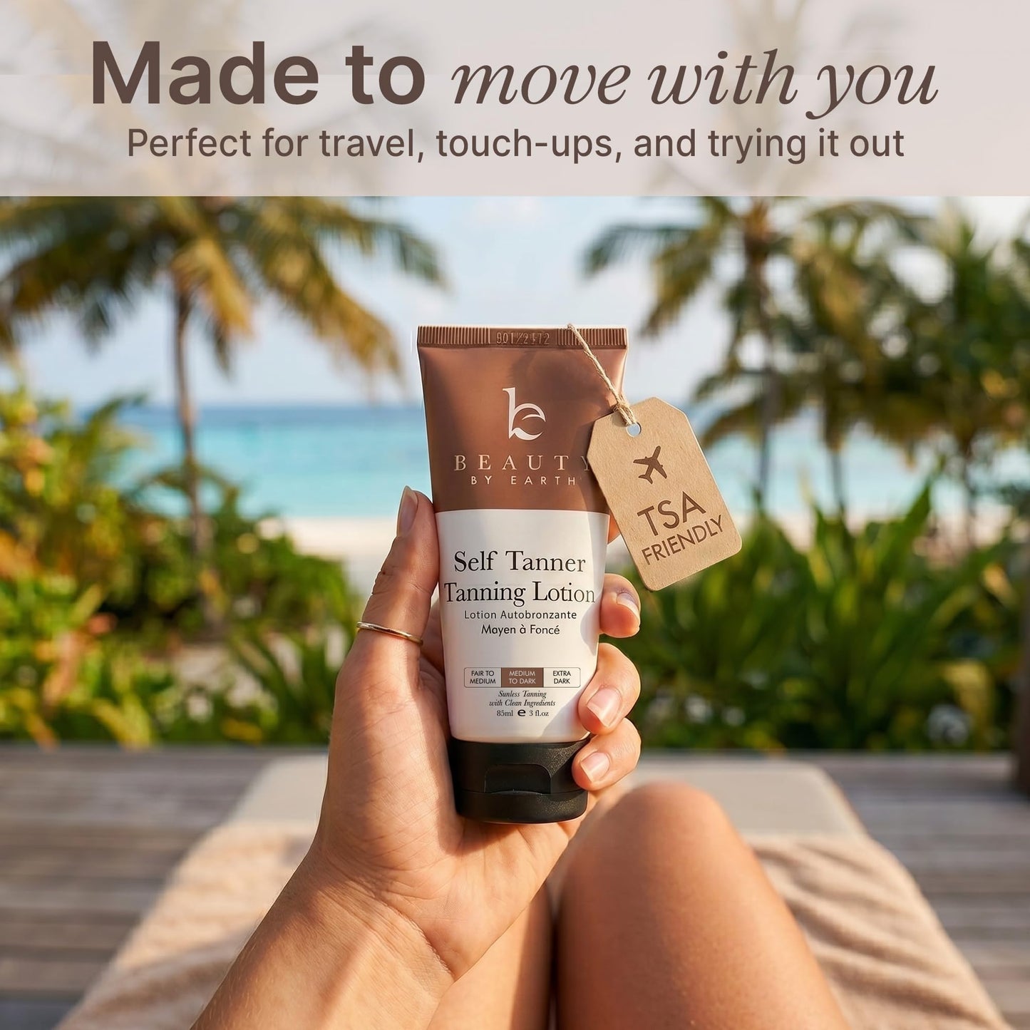Beauty by Earth Self Tanner - USA Made with Natural & Organic Ingredients