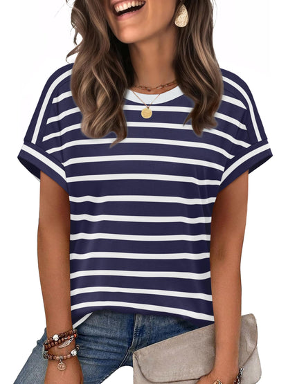 WIHOLL Womens Tops Short Sleeve Shirts Summer Outfits 2026 Spring Dressy Casual Clothes Clothing