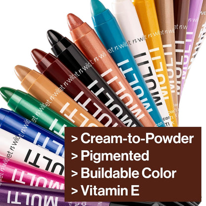 wet n wild Color Icon Cream Eyeliner Eyeshadow Multi-Stick, Moisturizing, Nourishing Velvety Cream-to-Powder Buildable & Blendable Formula, Cruelty-Free & Vegan - Brown Sugar