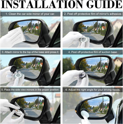 LivTee Blind Spot Car Mirror, HD Glass Frameless Convex Side Mirror Blindspot, Wide Angle Rear View Mirrors for SUVs, Trucks and RVs - Car Accessories