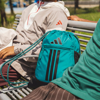 adidas Alliance Sackpack – Drawstring Backpack for Sports, Small Gym Bag, Preloved Teal Green/Black/3, OSFA
