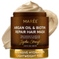 MAREE Deep Conditioning Hair Mask for Damaged Hair Treatment – Keratin Hair Care for Hydrating Growth Repair Moisturizing – Dry Curly Color Refreshing – 10 Fl Oz, White