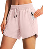 Ksmien Women's 5"/7" Athletic Running Shorts Quick Dry with Zipper Pockets