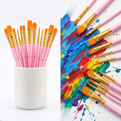 Soucolor Acrylic Paint Brushes Set, 20 Pcs Pointed Tip Artist Paintbrushes