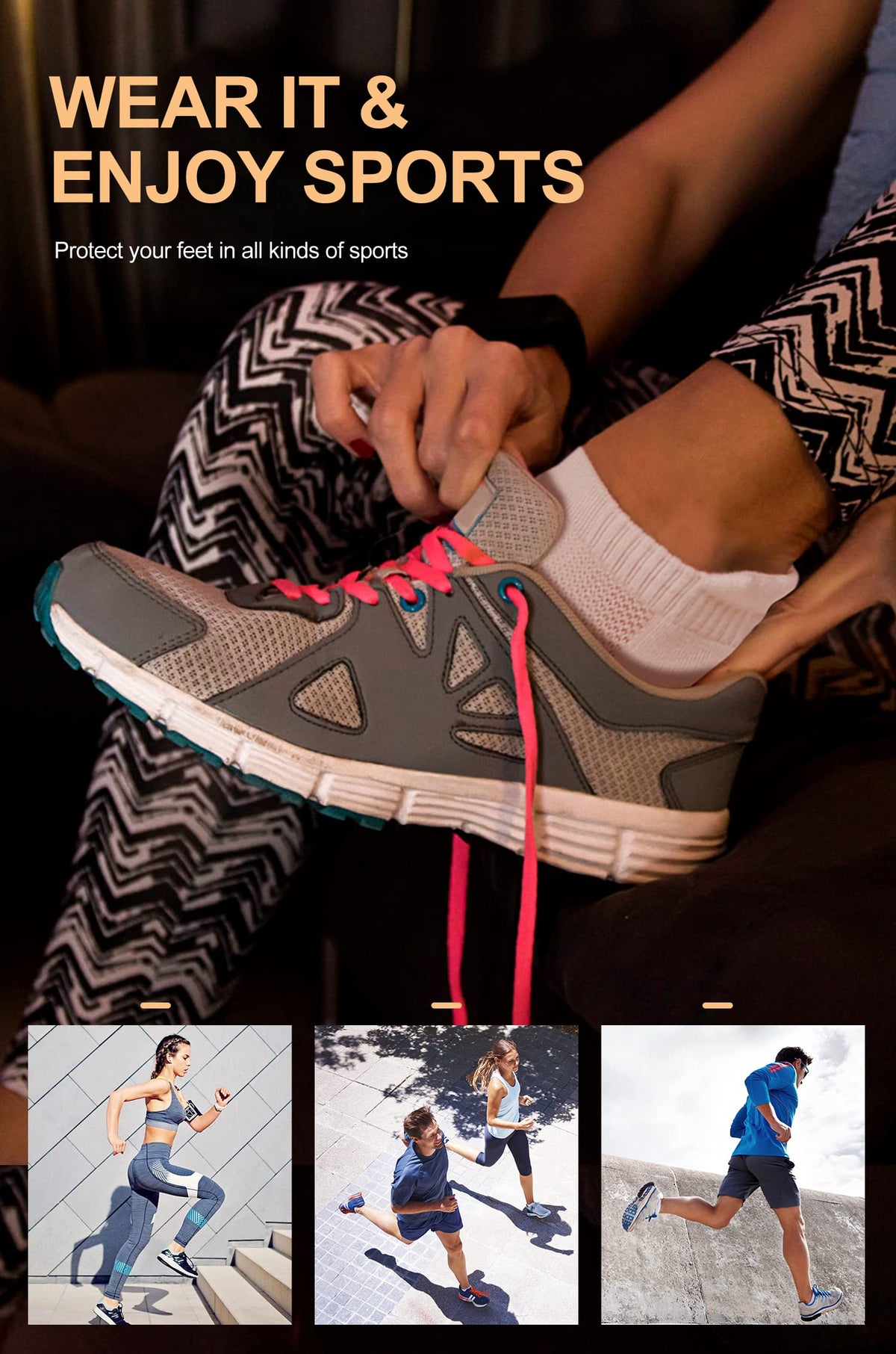 CS CELERSPORT 6 Pairs Ankle Athletic Running Socks Low Cut Sports Tab Socks for Men and Women