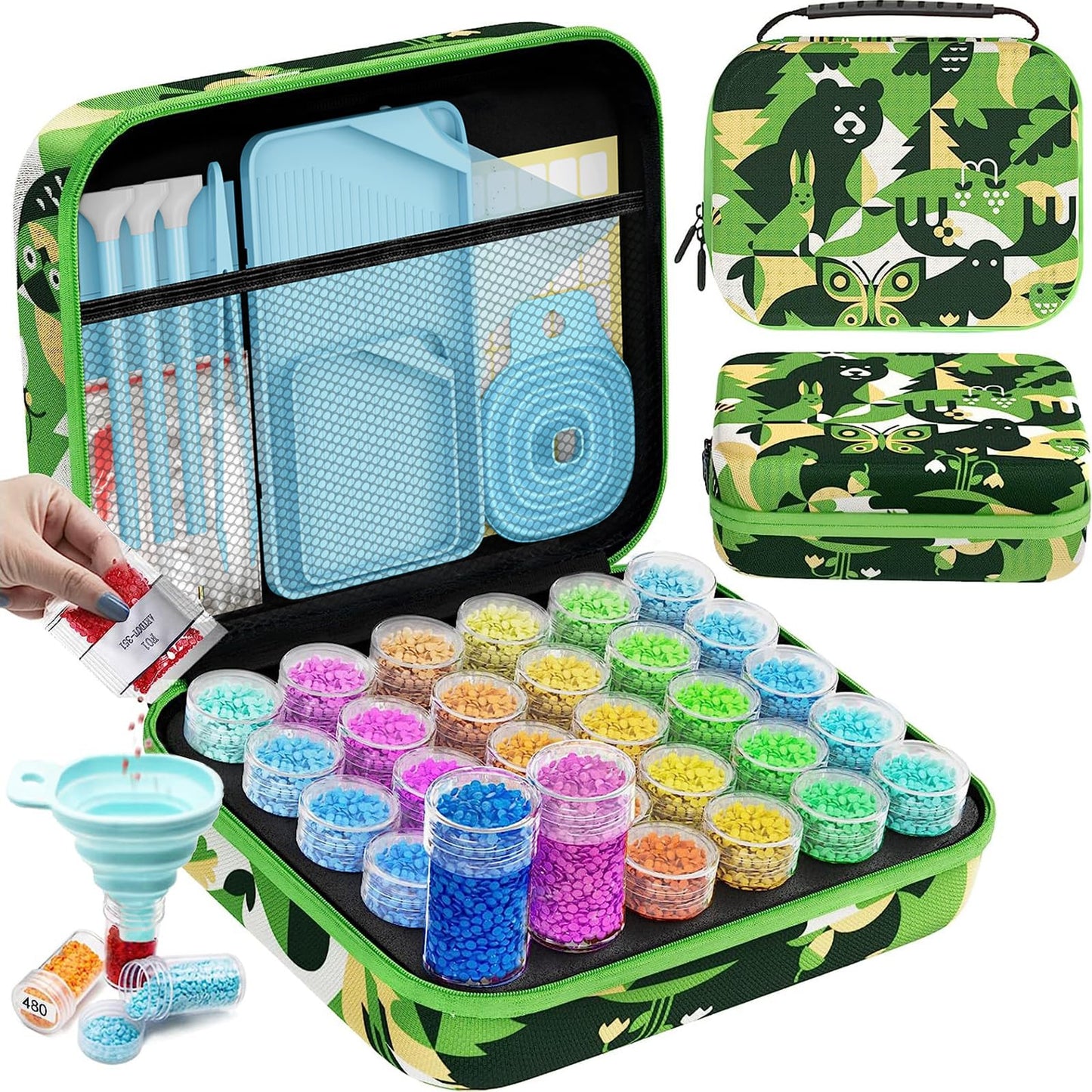 ARTDOT 60 Slots Storage Container for Diamond Art Kits for Adults, Portable Bead Storage Boxes for Diamond Painting Accessories and Tools