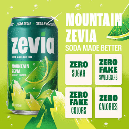Zevia Zero Sugar Soda, Cola, 12 oz Cans (24-Pack) – Naturally Sweetened, Zero Calorie Sugar Free Soda - Non-GMO Project Verified, Gluten-Free, Vegan
