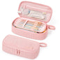 SUNEE Cute Pencil Case, Soft Corduroy Large Capacity Pencil Pouch, Aesthetic Zipper Pencil Bag, Big Storage Pen Organizer for Stationery, Pencil Box Back to School Supplies for Teen Girls Boys, Beige