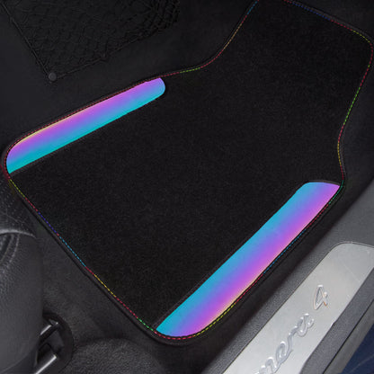 CAR PASS Waterproof Universal Fit Car Floor Mats, Faux Leather Car Carpet Mats, Black Car Mats with Anti-Slip Nibbs Backing & Driver Heel Pad Fit for SUV,Vans,sedans, Trucks,Set of 4pcs(All Black)