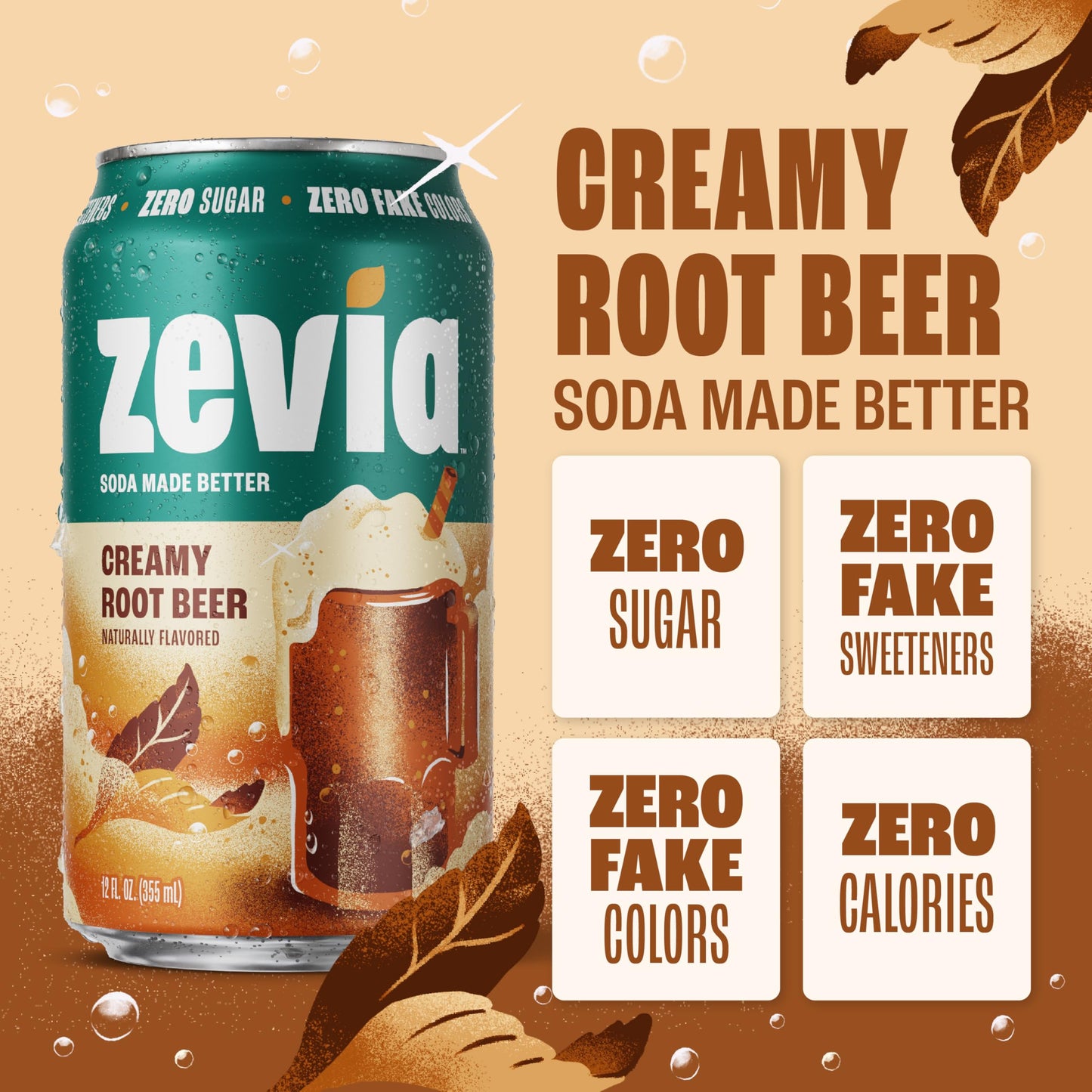 Zevia Zero Sugar Soda, Cola, 12 oz Cans (24-Pack) – Naturally Sweetened, Zero Calorie Sugar Free Soda - Non-GMO Project Verified, Gluten-Free, Vegan