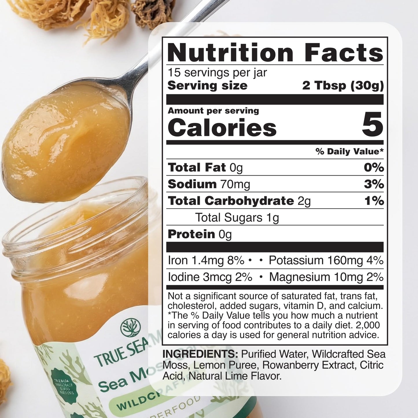 TrueSeaMoss Sea Moss Gel – Made in USA – Wildcrafted Seamoss, Fruits & Jarred Vegetables – Mango, Pack of 3 (Labels may Vary)
