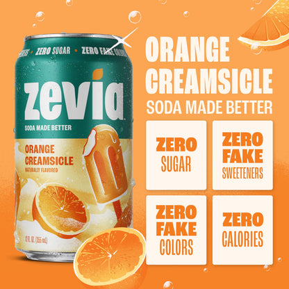 Zevia Zero Sugar Soda, Cola, 12 oz Cans (24-Pack) – Naturally Sweetened, Zero Calorie Sugar Free Soda - Non-GMO Project Verified, Gluten-Free, Vegan