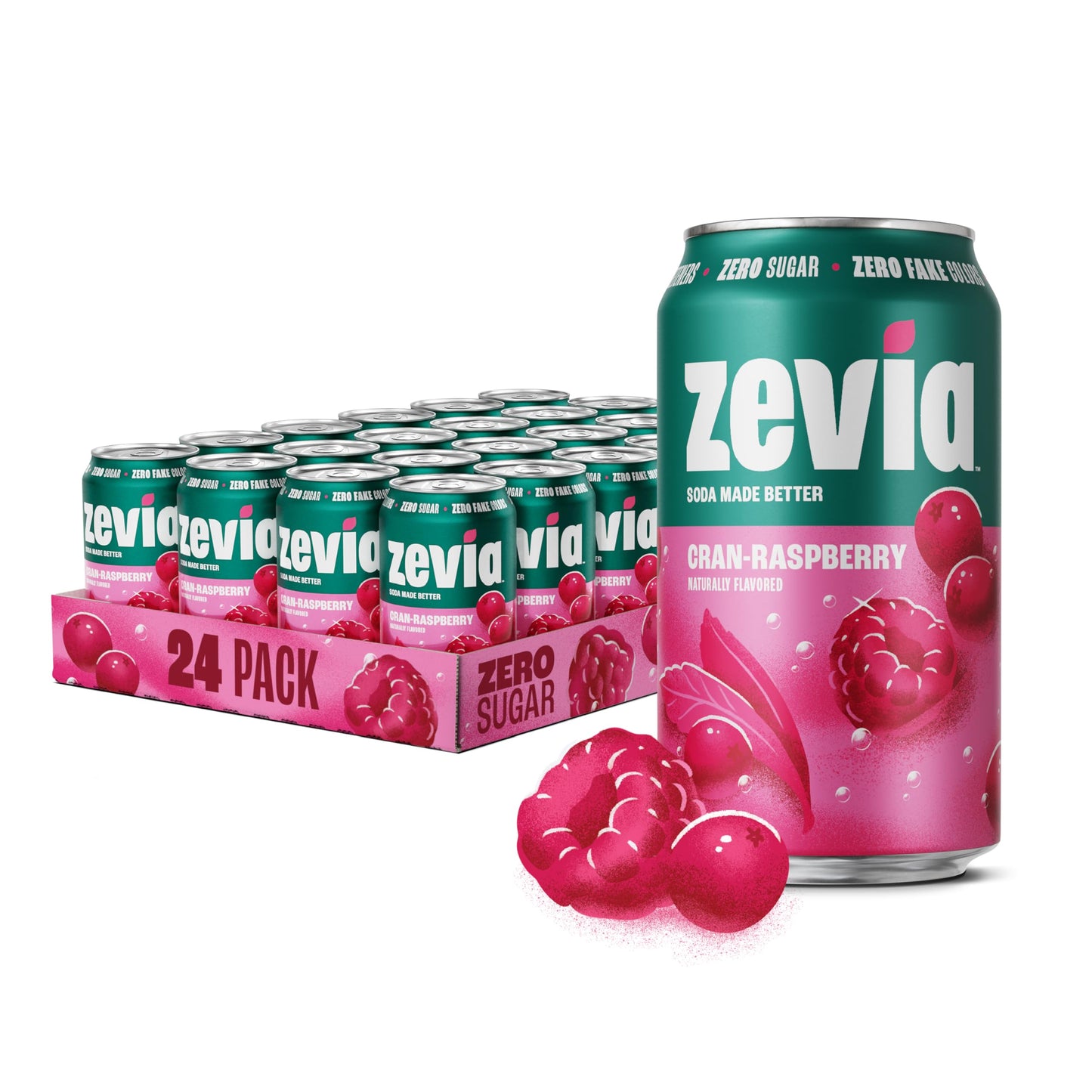 Zevia Zero Sugar Soda, Cola, 12 oz Cans (24-Pack) – Naturally Sweetened, Zero Calorie Sugar Free Soda - Non-GMO Project Verified, Gluten-Free, Vegan