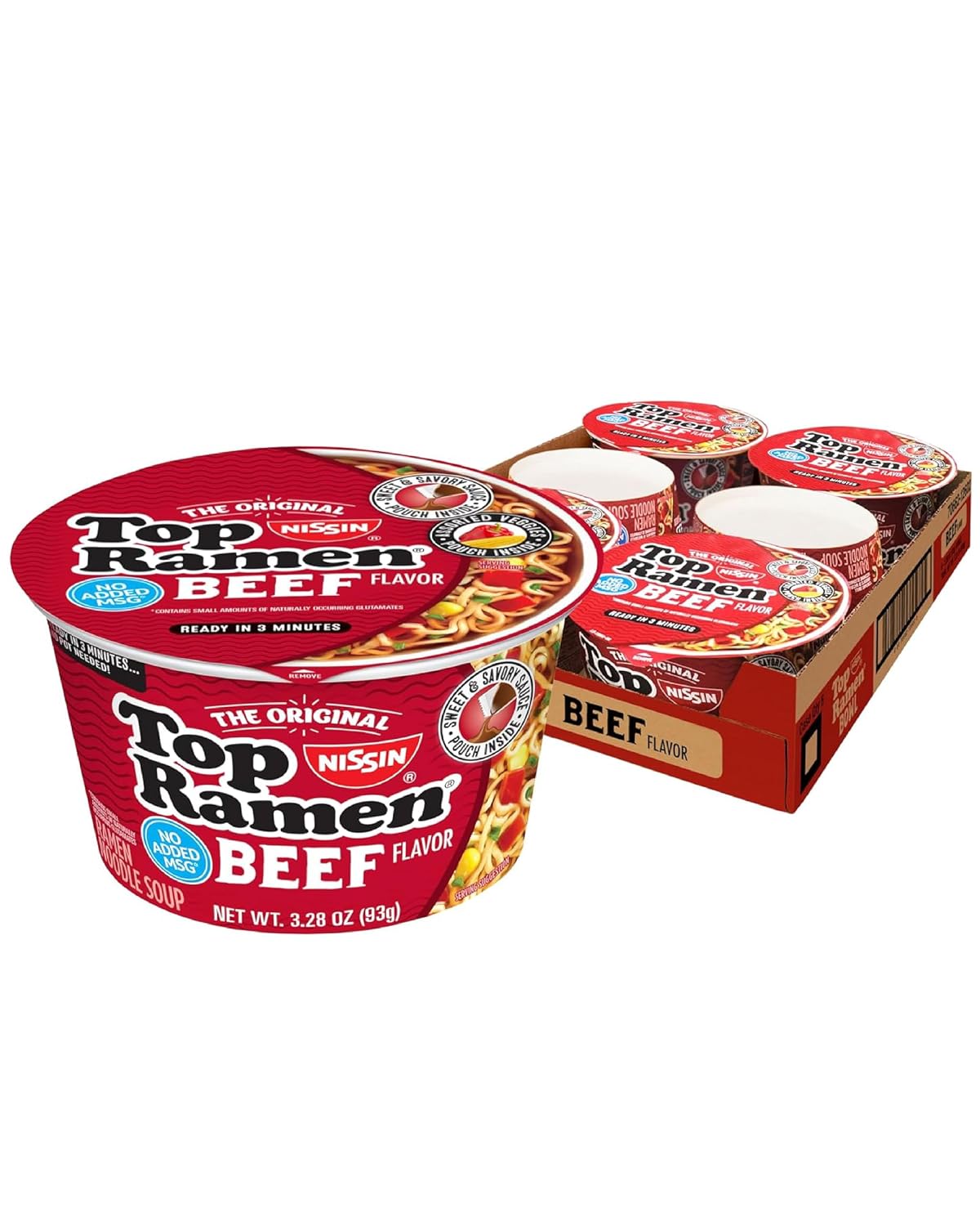 Nissin Top Ramen Noodle Soup, Chicken, 3 Ounce (Pack of 24)