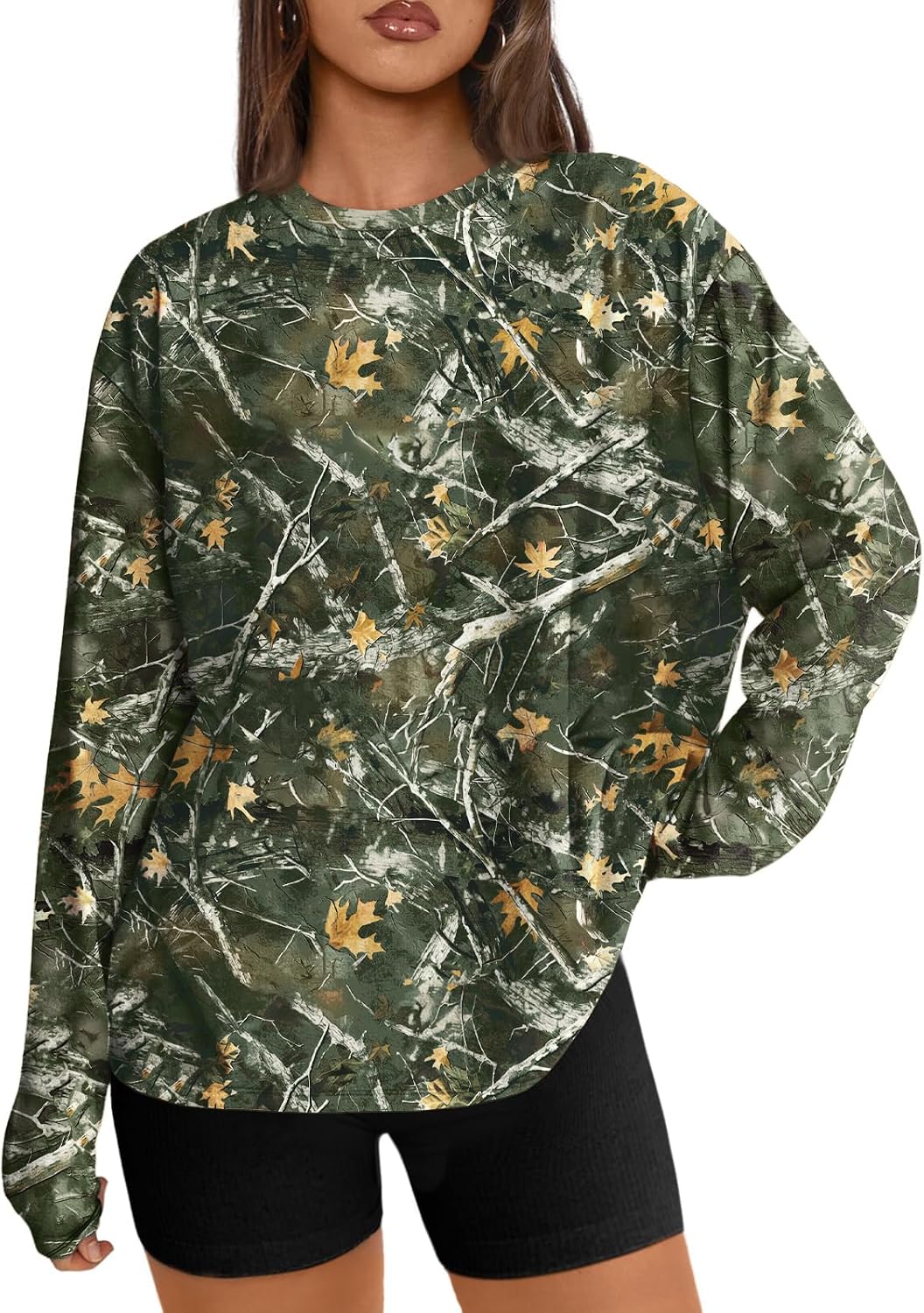 Trendy Queen Womens Oversized Long Sleeve Shirts Fall Tops 2026 Basic Tees