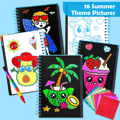 FUNNYB&G Foil Art Craft Kit for Kids, Sparkly Birthday Gift Toy for Boys