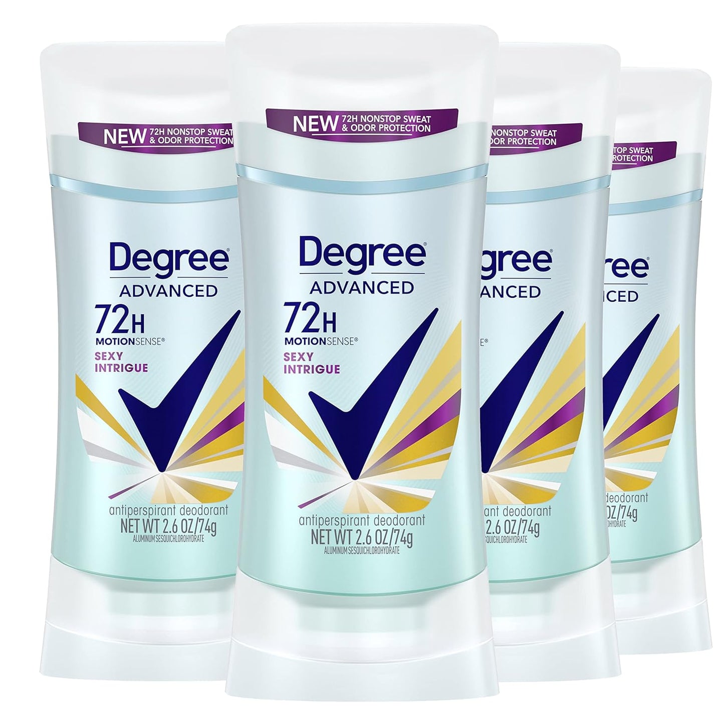 Degree Antiperspirant Deodorant Sexy Intrigue 72-Hour Sweat & Odor Protection Antiperspirant Deodorant For Women with Body Heat Activated Technology 2.6 oz (Pack of 2)