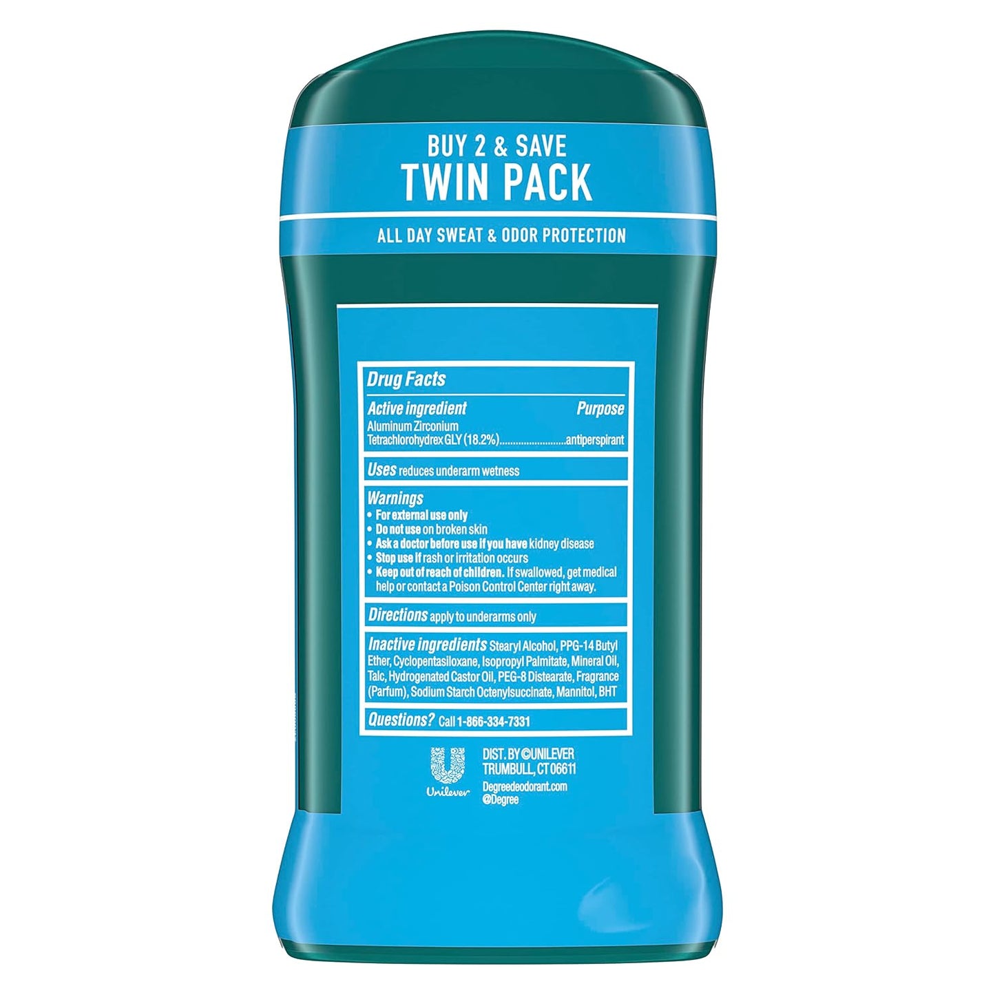 Degree Men Original Antiperspirant Cool Rush Twin Pack Sweat 2 Pack 2.7 oz