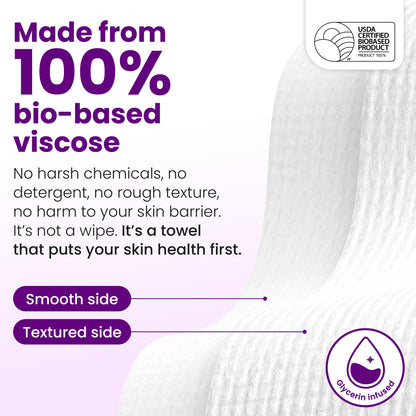 Reduces Fine Lines and Wrinkles in 6 weeks or Less, CLEAN SKIN CLUB Healthy Aging Clean Towels® XL, Disposable Face Towels, XL - 1 Pack (50 count)