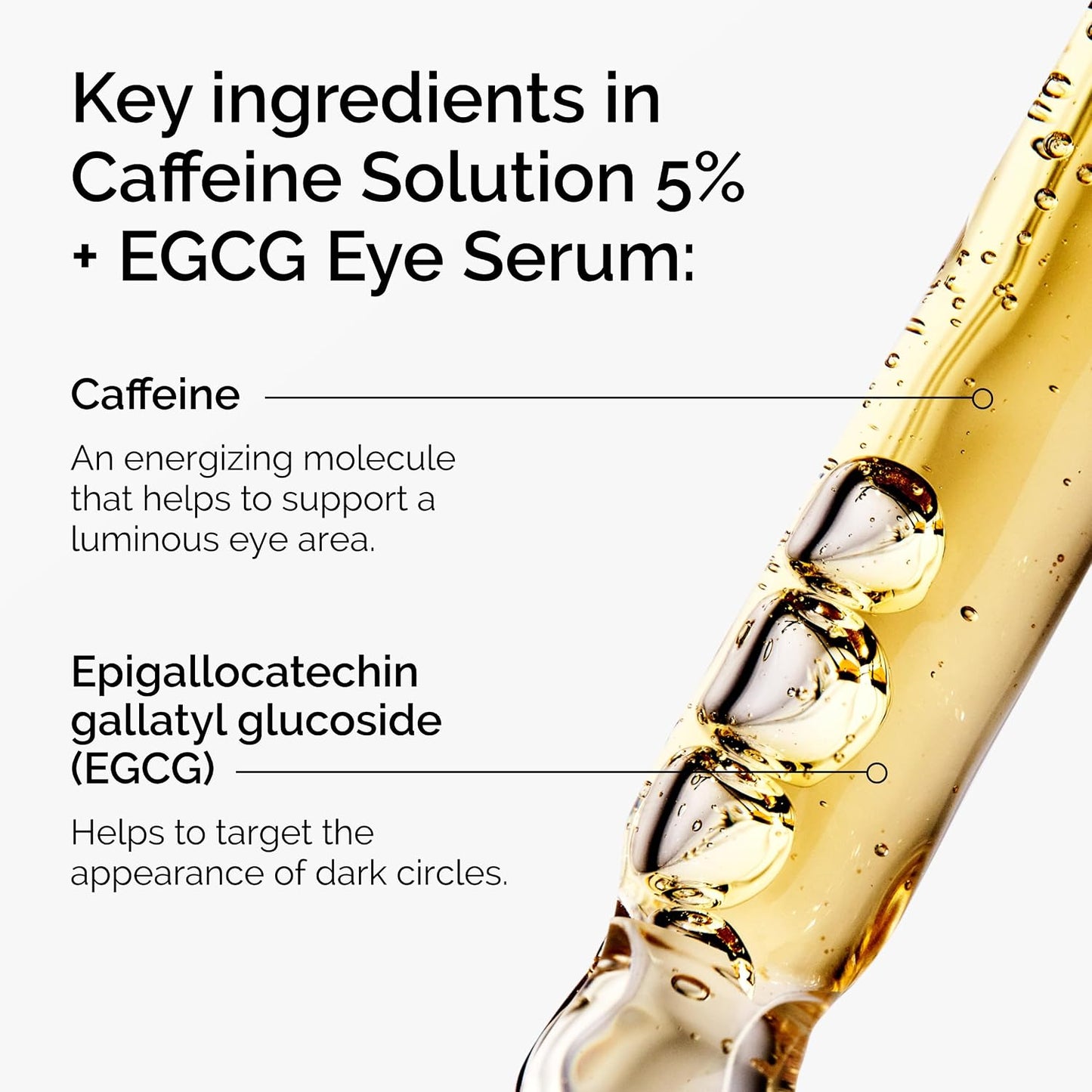 The Ordinary Caffeine Solution 5% + EGCG Eye Serum, Depuffing Eye Serum for Dark Circles and Tired Eyes