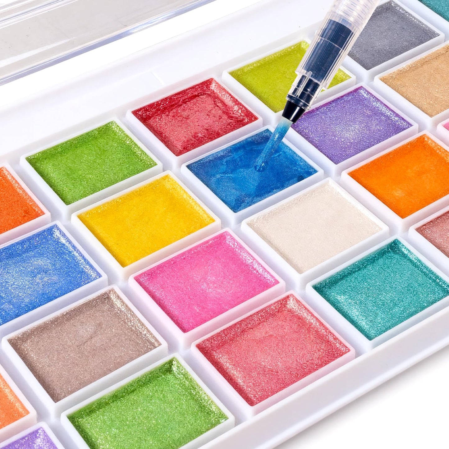48 Colors Washable Watercolor Paint Set, with 3 Brushes Pen