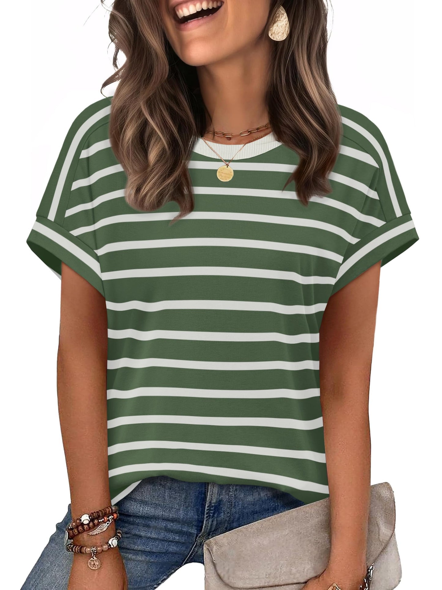 WIHOLL Womens Tops Short Sleeve Shirts Summer Outfits 2026 Spring Dressy Casual Clothes Clothing