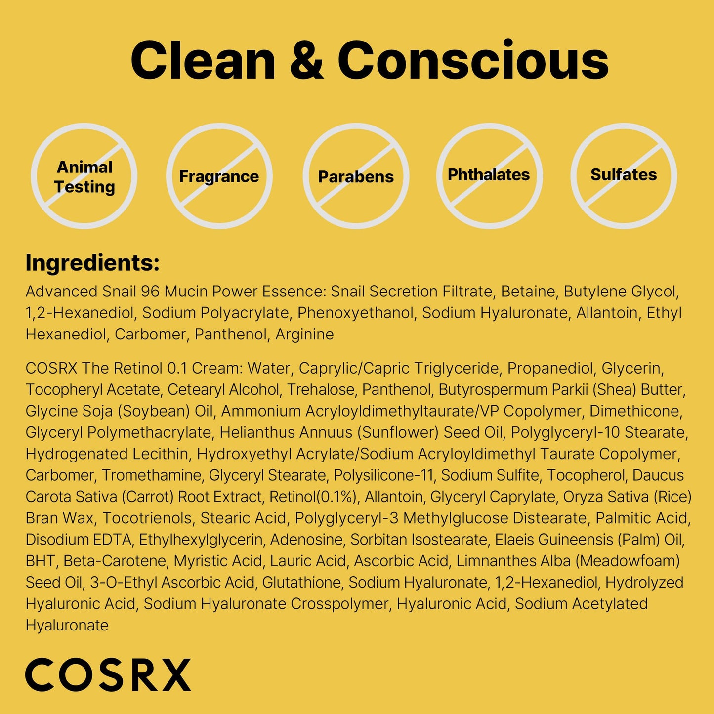 COSRX Snail Mucin 96% Repairing Serum for Sooothing & Hydrating 3.38 oz.