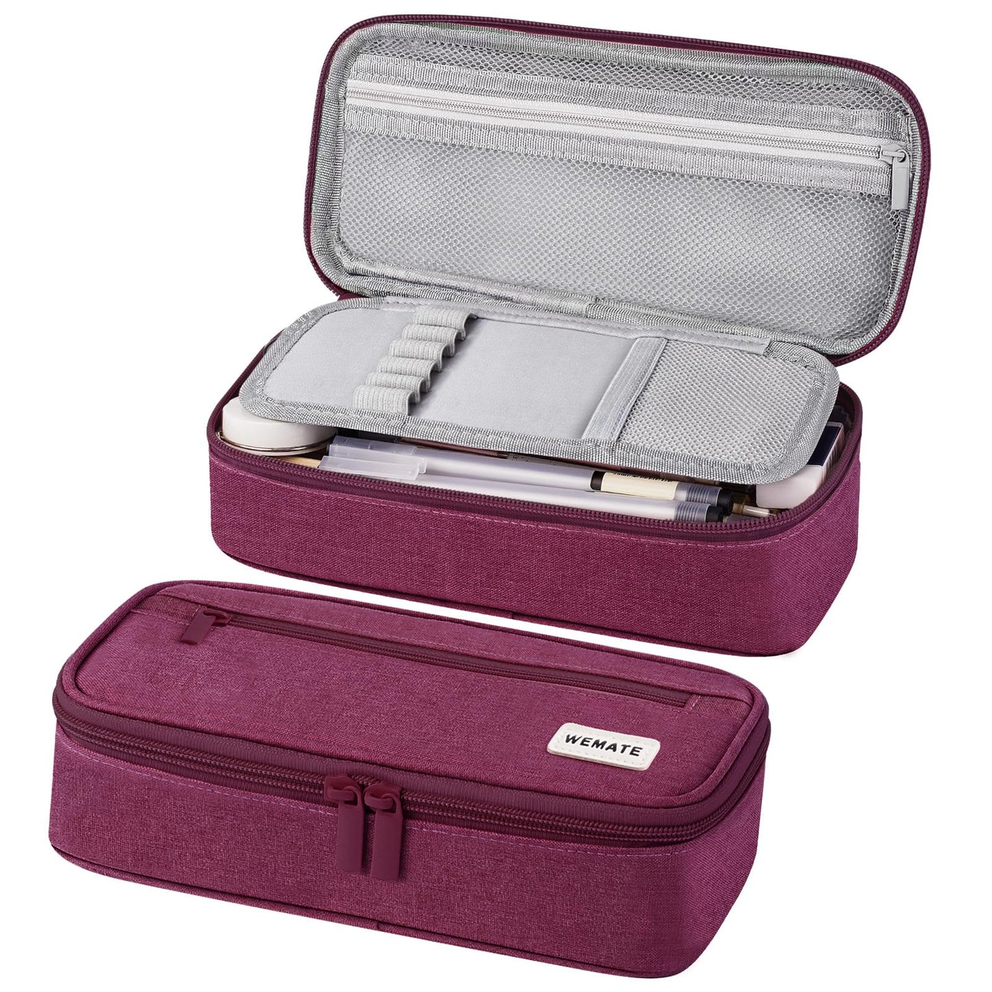 WEMATE Pencil Case, Large Storage Organizer, Makeup Bag, Teacher Must - have, Big Pencil Pouch, Marker Case for College