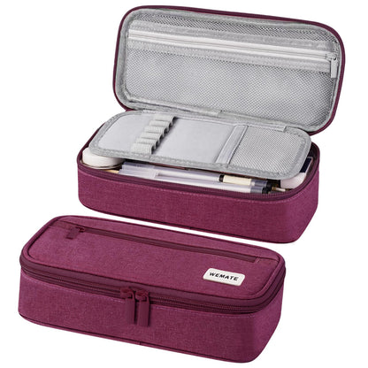 WEMATE Pencil Case, Large Storage Organizer, Makeup Bag, Teacher Must - have, Big Pencil Pouch, Marker Case for College