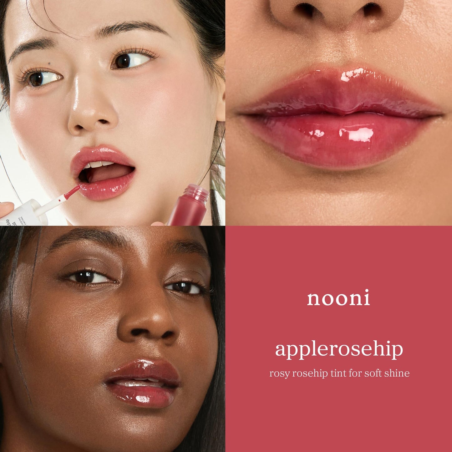 NOONI Korean Lip Oil - Applepeony - pH Color-Changing Plumping Lip Gloss