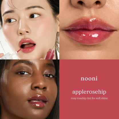 NOONI Korean Lip Oil - Applepeony - pH Color-Changing Plumping Lip Gloss