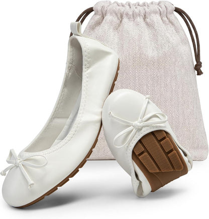 DREAM PAIRS Women's Foldable Bowknot Ballet Flats