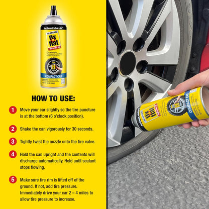 Fix-A-Flat Tire Repair, 16 oz, 2-Pack | Emergency Use | Eco-Friendly Formula | For Standard Tires | Universal Fit