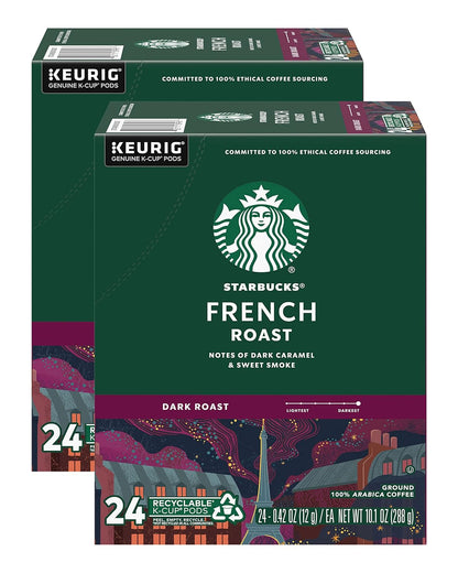Starbucks K-Cup Coffee Pods, Dark Roast Hot or Iced Coffee, French Roast, 96 Keurig Pods