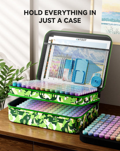 ARTDOT 60 Slots Storage Container for Diamond Art Kits for Adults, Portable Bead Storage Boxes for Diamond Painting Accessories and Tools