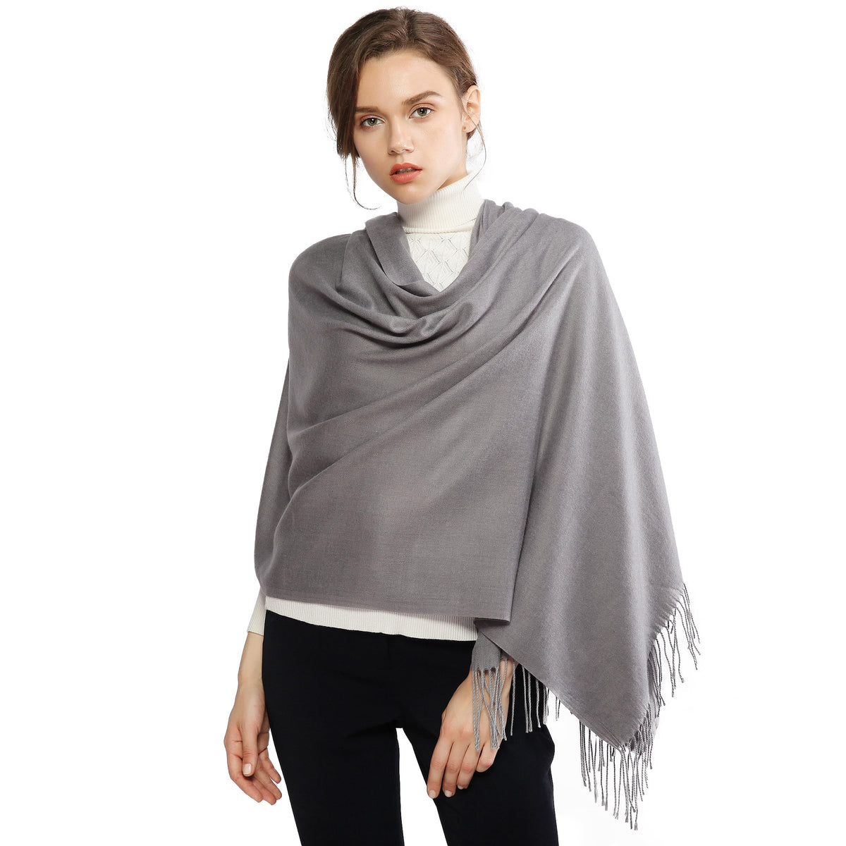 RIIQIICHY Women's Fringe Shawl Wrap Pashmina Scarf for Wedding Evening