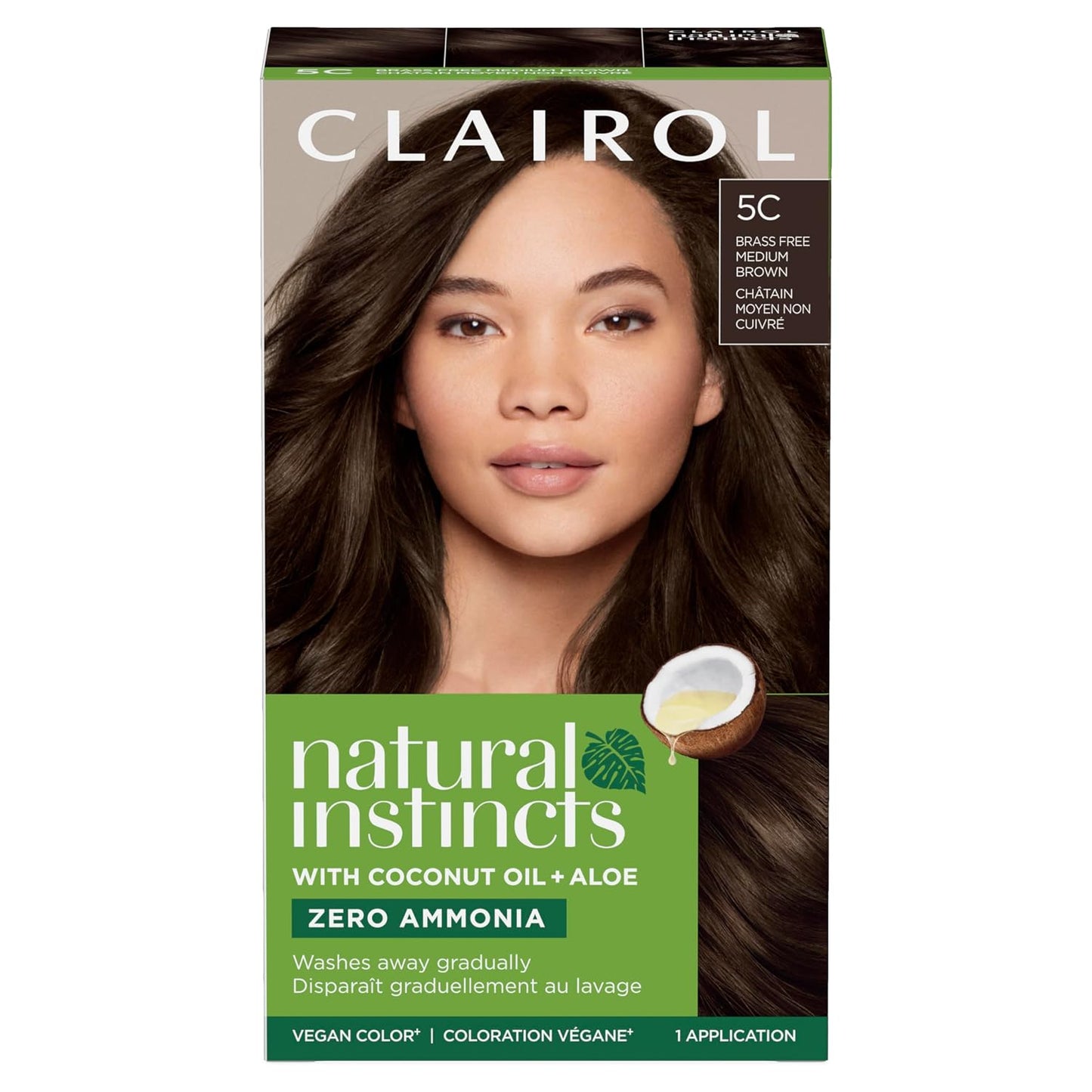Clairol Natural Instincts Demi-Permanent Hair Dye, 4 Dark Brown | 1 Pack
