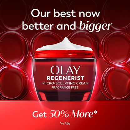 Olay Face Moisturizer, Regenerist Micro-Sculpting Facial Cream for Women - Anti-Aging, Anti-Wrinkle, Firming Skin Care - Triple Collagen Cream, Peptide Moisturizer, Hyaluronic Acid, Niacinamide, 1.7oz