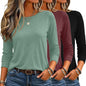 Zeagoo Women's Casual Shirts Long Sleeve Tops Crewneck Tshirts Fall Clothes