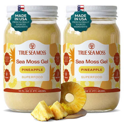 TrueSeaMoss Sea Moss Gel – Made in USA – Wildcrafted Seamoss, Fruits & Jarred Vegetables – Mango, Pack of 3 (Labels may Vary)