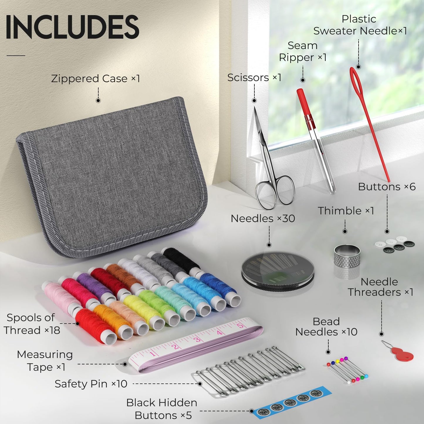 Coquimbo Sewing Kit for Adults, Christmas Stocking Stuffers for Teen Girls