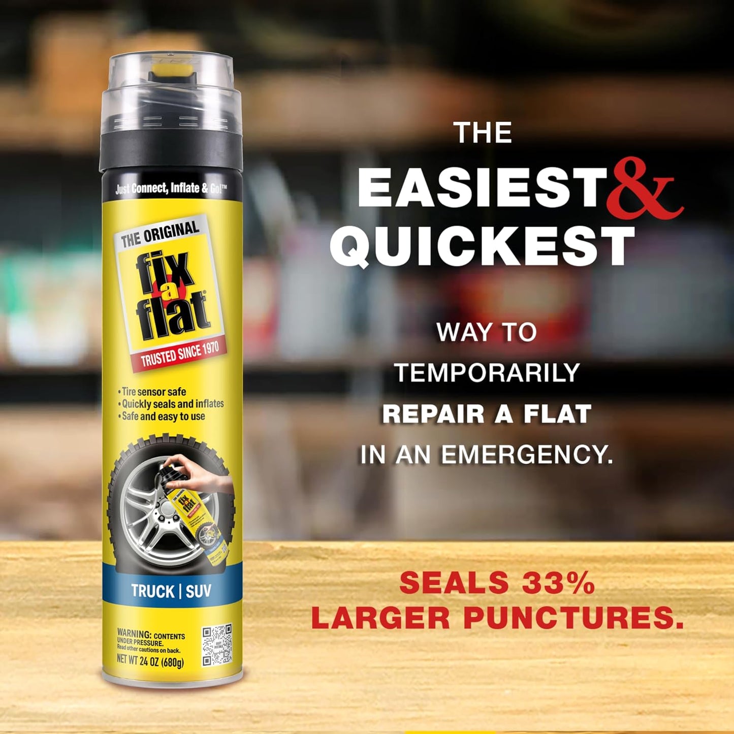 Fix-A-Flat Tire Repair, 16 oz, 2-Pack | Emergency Use | Eco-Friendly Formula | For Standard Tires | Universal Fit
