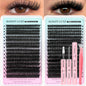 Lash Clusters Wispy 100D Eyelash Clusters 10-18mm Fluff Cluster Eyelash Extensions D Curl No Plastic Feel Individual Lashes Extension 204 Pcs Versatile False Eyelashes Clusters